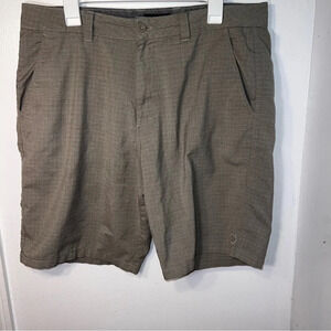 Hang Ten, men’s size 36 waist window Payne Bermuda poly-viscose khaki logo short